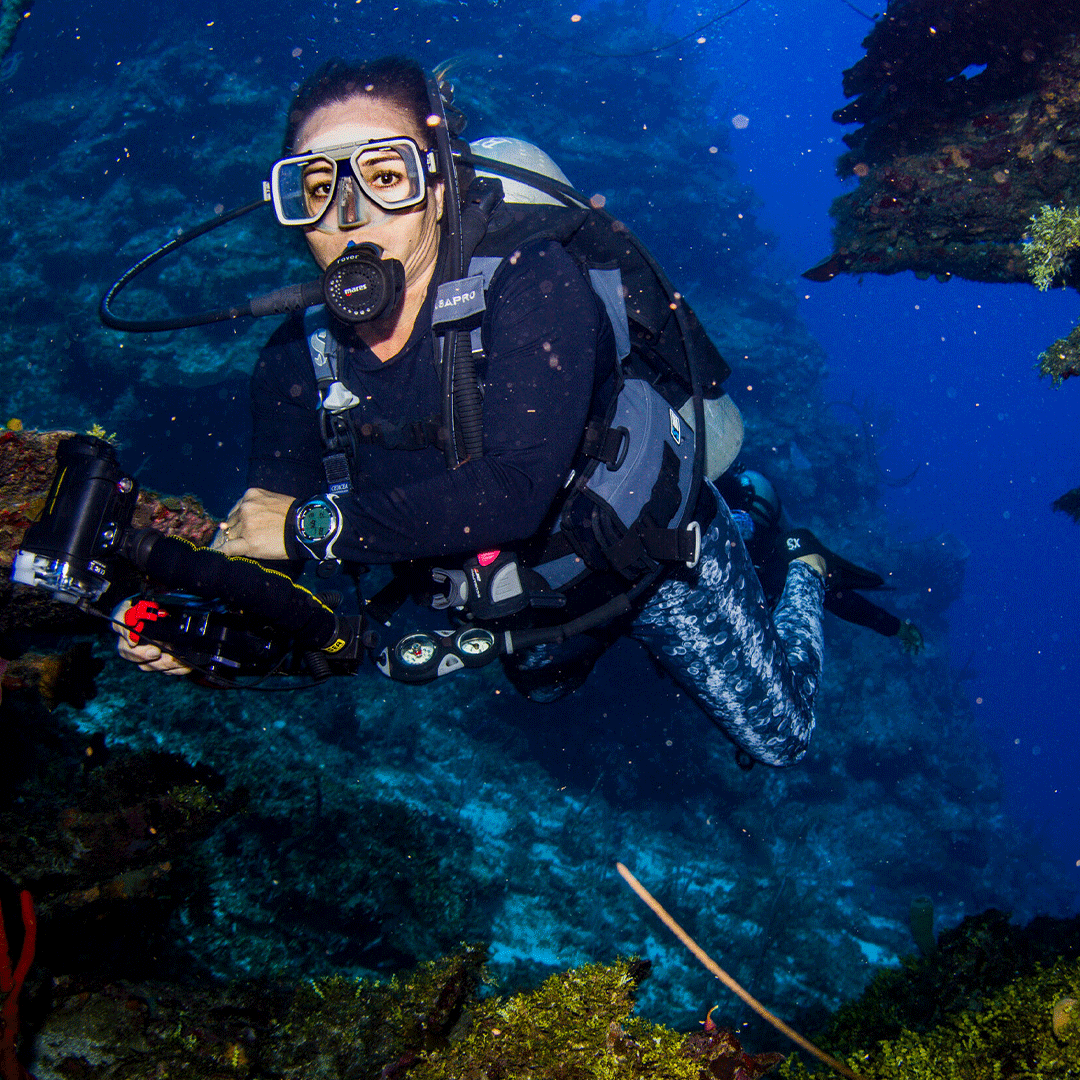 blue island diver roatan owner divemaster and guest services coordinator carly white